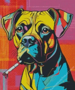Dog Smoking Diamond Painting