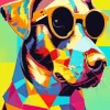 Dog Wearing Glasses Pop Art Diamond Painting