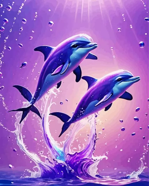 dolphin purple art Diamond Paintings Dolphin Purple Art Diamond Painting