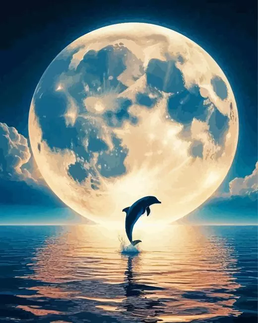 dolphin silhouette Diamond Paints Dolphin Silhouette Diamond Painting