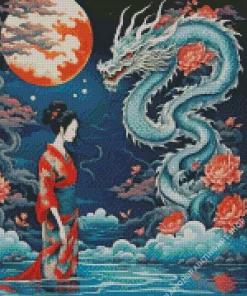 Dragon And The Woman Diamond Painting