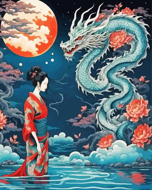 dragon and the woman Diamond Paintings Dragon And The Woman Diamond Painting