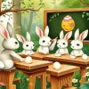 Easter Bunny At School Diamond Painting
