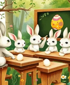 Easter Bunny At School Diamond Painting