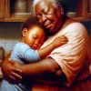 Ebony Grandma And Grandson Diamond Painting