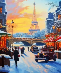 Eiffel Tower Christmas Art Diamond Painting