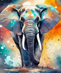 Elephant Watercolor Diamond Painting