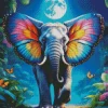 Elephant With Butterfly Art Diamond Painting