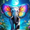 Elephant With Butterfly Art Diamond Painting