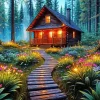 Enchanted Forest House Diamond Painting