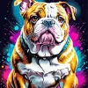 English Bulldog Splash Diamond Painting