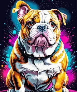 English Bulldog Splash Diamond Painting