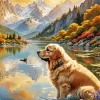 English Golden Retriever Diamond Painting