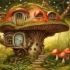 Fairy Mushroom House Diamond Painting