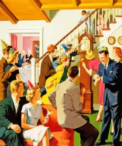 Family Dinner Party Diamond Painting