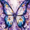 Floral Purple Butterfly Diamond Painting