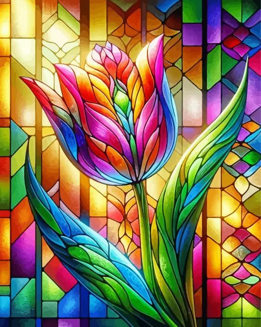 flower stained glass Diamond Paintings Flower Stained Glass Diamond Painting