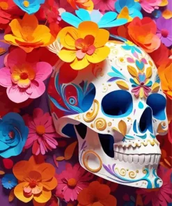 Flowered Skull Art Diamond Painting