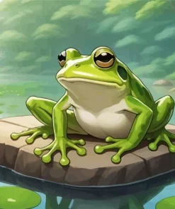 Frog On A Rock Diamond Painting