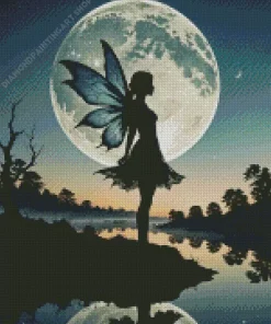Full Moon Fairy Silhouette Diamond Painting