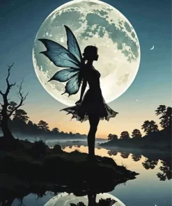 Full Moon Fairy Silhouette Diamond Painting