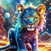 Galaxy Lion Cub Diamond Painting