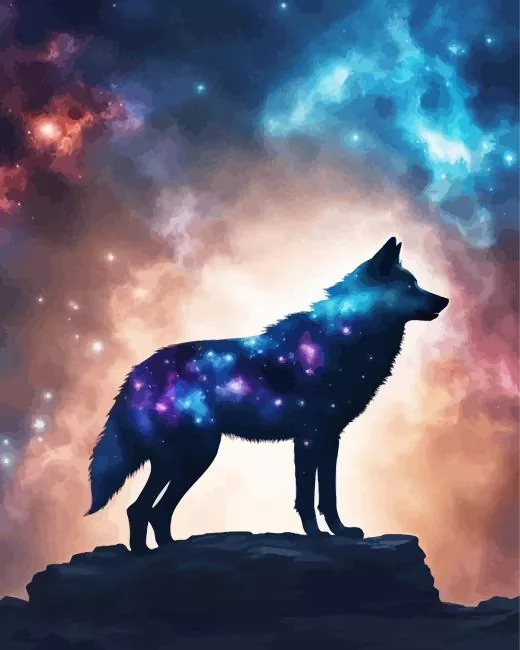 galaxy wolf art Diamond Dotz Galaxy Wolf Art Diamond Painting