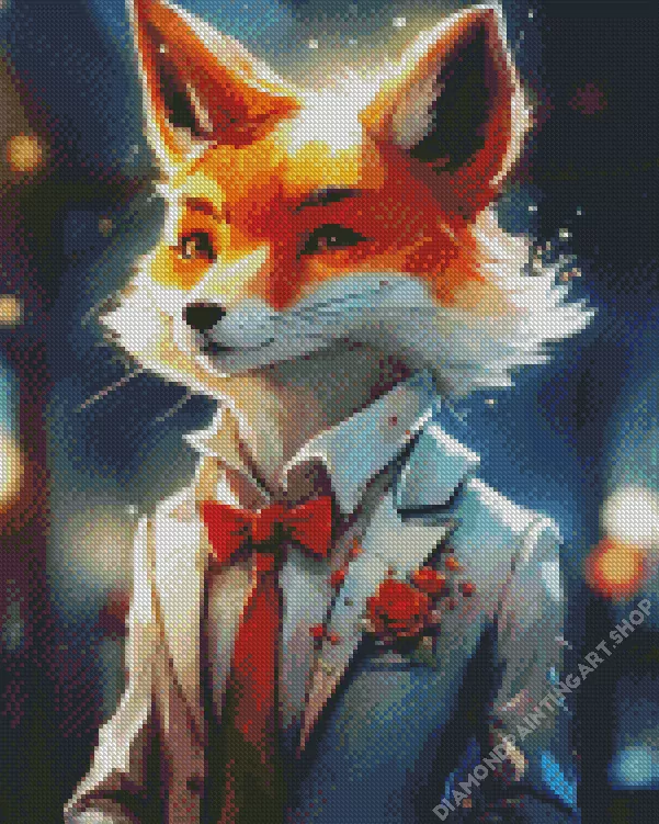 gentleman fox Diamond With Numbers Gentleman Fox Diamond Painting