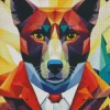 Geometric Abstract Dog Art Diamond Painting