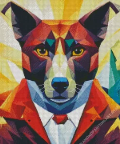 Geometric Abstract Dog Art Diamond Painting