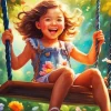 Girl In A Swing Art Diamond Painting