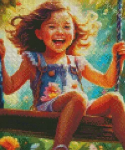 Girl In A Swing Art Diamond Painting