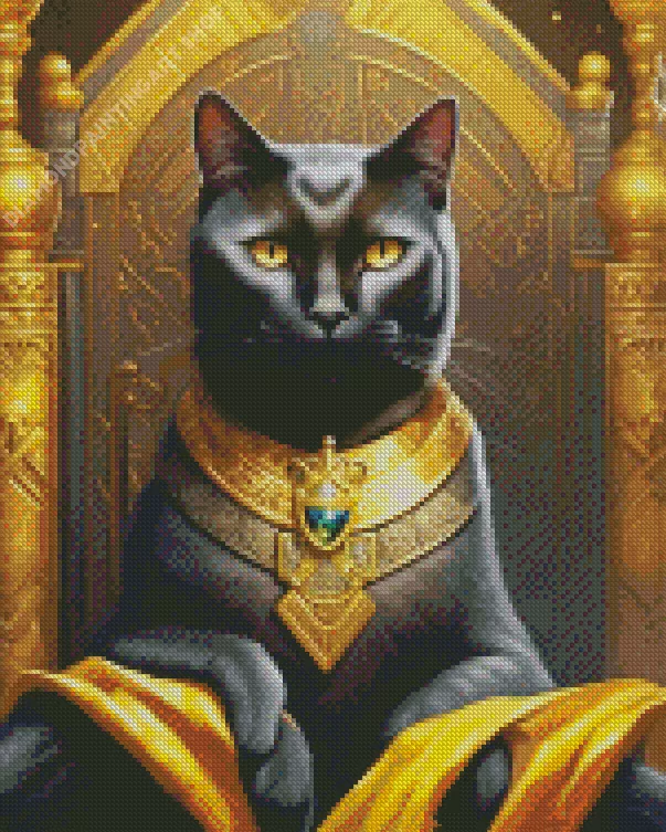 golden egypt black cat Diamond Paints Golden Egypt Black Cat Diamond Painting