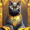 Golden Egypt Black Cat Diamond Painting