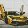 Golden Lamborghini Diamond Painting