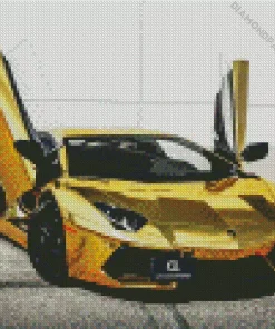 Golden Lamborghini Diamond Painting