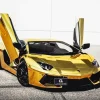 Golden Lamborghini Diamond Painting