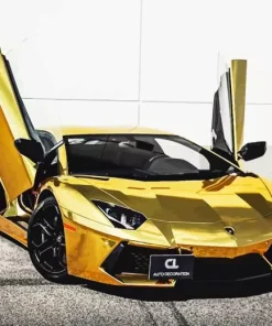 Golden Lamborghini Diamond Painting