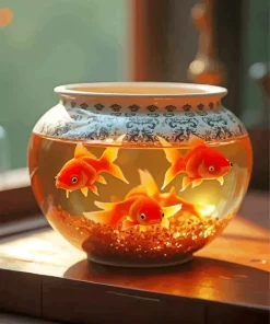 Goldfish In A Bowl Diamond Painting
