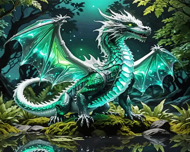 green emerald dragon art Diamond Dotz Green Emerald Dragon Art Diamond Painting