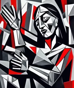 Grey Geometric Cubism Diamond Painting