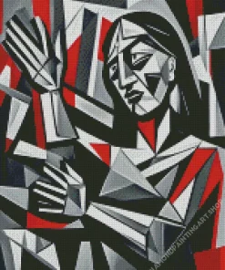 Grey Geometric Cubism Diamond Painting