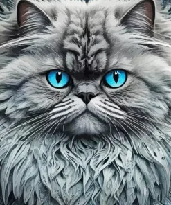 Grey Persian Cat Diamond Painting