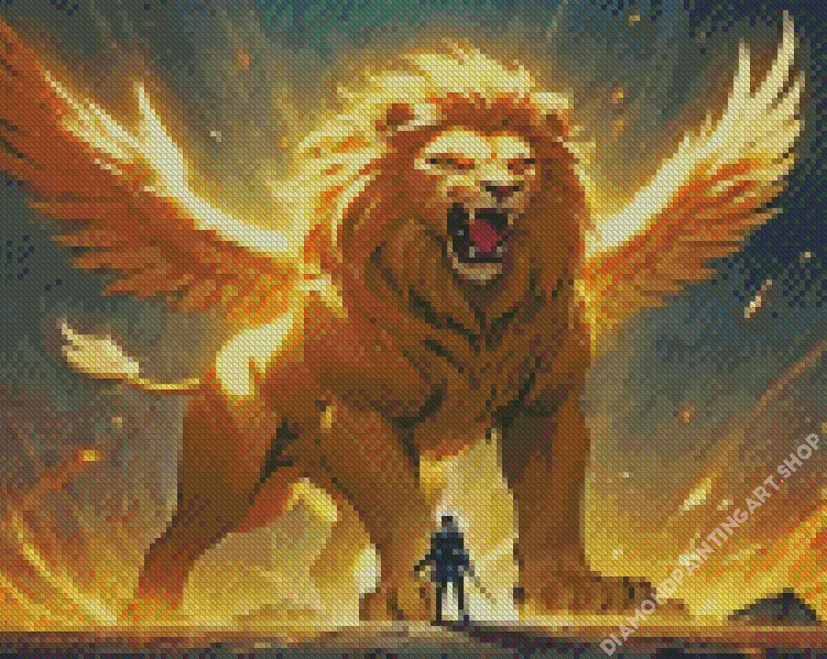 griffin lion Diamond With Numbers Griffin Lion Diamond Painting