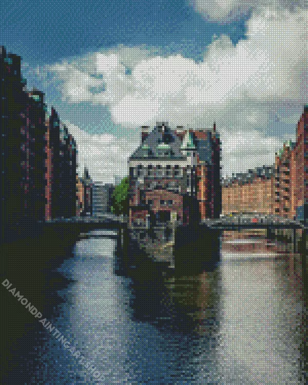 hamburg river Diamond With Numbers Hamburg River Diamond Painting