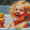 Happy Girl In Bathtub Diamond Painting
