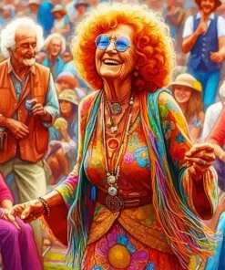 Happy Hippie Grandma Diamond Painting
