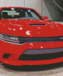 Hellcat Charger Red Diamond Painting