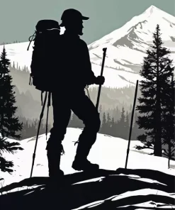 Hiking Man Silhouette Diamond Painting