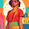 Indian Girl Pop Art Diamond Painting